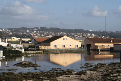 Flooding in espinho , portugal , after torrential rains