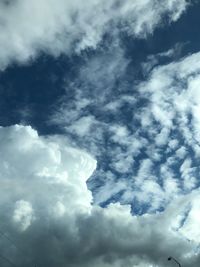 Low angle view of clouds in sky