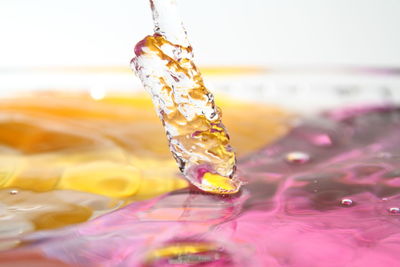 Close-up of water drops on glass