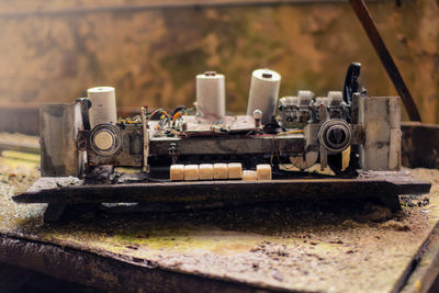 Sewing machine in abandoned factory