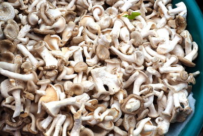 Full frame shot of chopped mushrooms