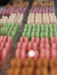 Macarons in a patisserie store