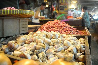 Close-up of vegetables for sale in market