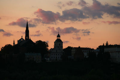 View of church at sunset