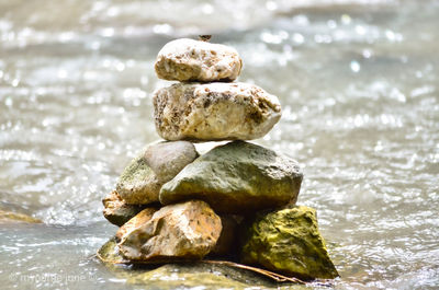 Stack of stones on beach