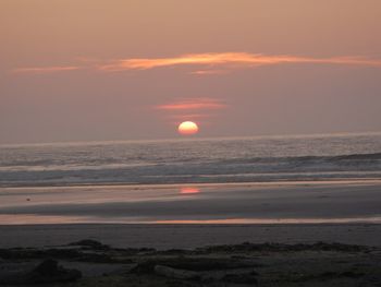 Scenic view of sea during sunset