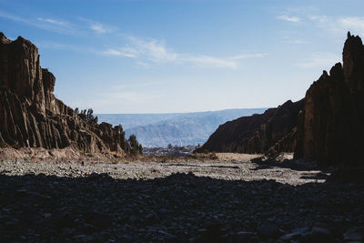 Scenic view of land against sky