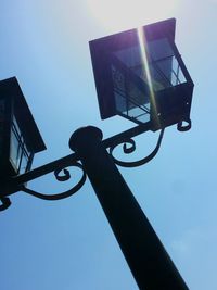 Low angle view of street light against clear sky