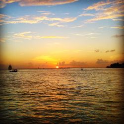 Scenic view of sunset over sea