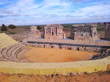 Old ruins against cloudy sky