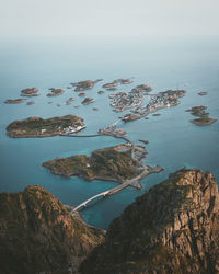 High angle view of sea against sky