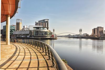 Bridge over river in city