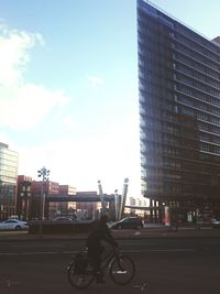 Cars parked in front of building