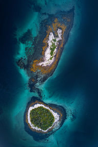 Aerial view of rocky coastline