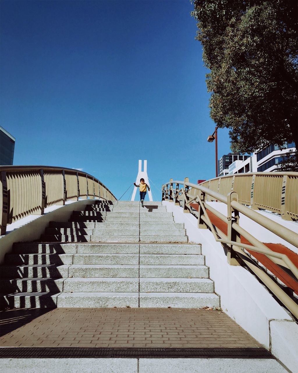 clear sky, built structure, architecture, building exterior, blue, copy space, place of worship, religion, spirituality, travel destinations, famous place, low angle view, steps, travel, tourism, railing, dome, international landmark, day