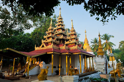 Temple against building