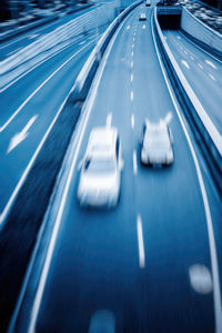 Blurred motion of traffic on highway