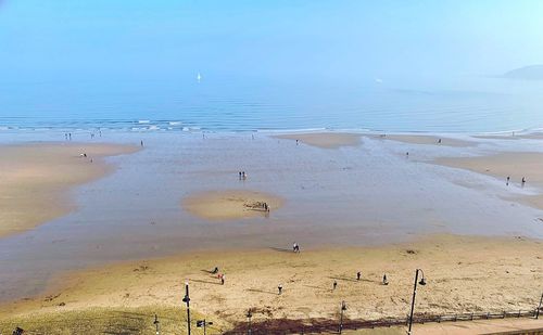 High angle view of beach against sky