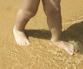 Low section of woman on beach