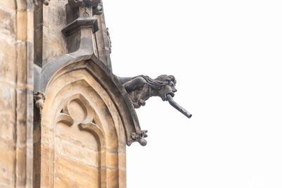 Low angle view of statue against clear sky