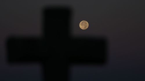 Close-up of moon in sky at night