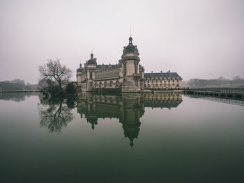 Reflection of building in lake