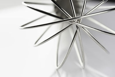 Close-up of metal against white background