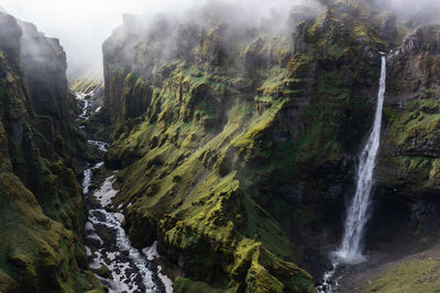 Scenic view of waterfall