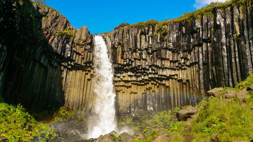 Scenic view of waterfall