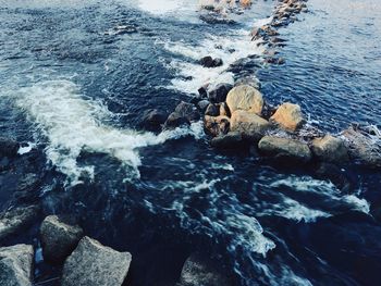 Rocks in sea