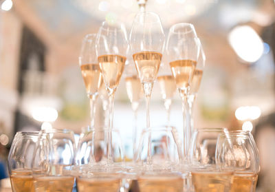 Close-up of wine glass on table