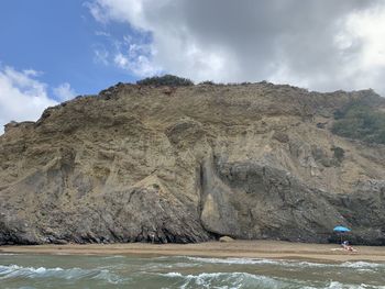 Scenic view of beach against sky