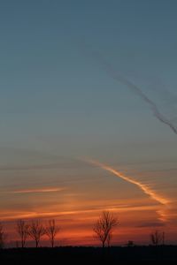 Silhouette bare trees against sky during sunset