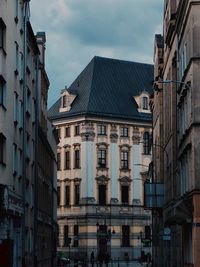 Low angle view of buildings in city