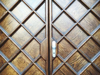 Full frame shot of closed wooden door