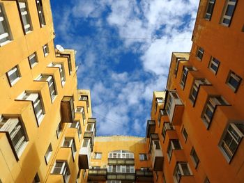 Low angle view of residential buildings against sky