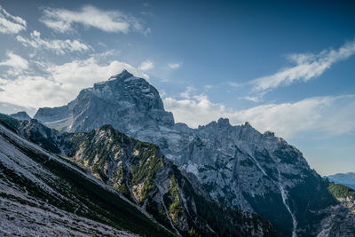 Idyllic shot of rocky mountains against sky