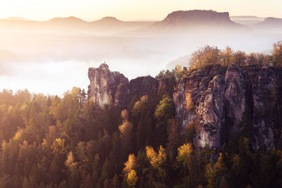 Scenic view of landscape against sky during sunset