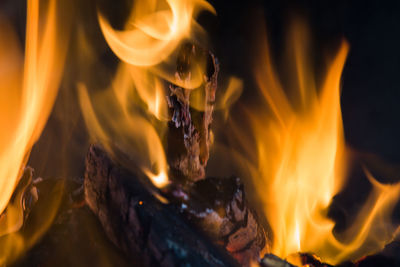 Close-up of bonfire