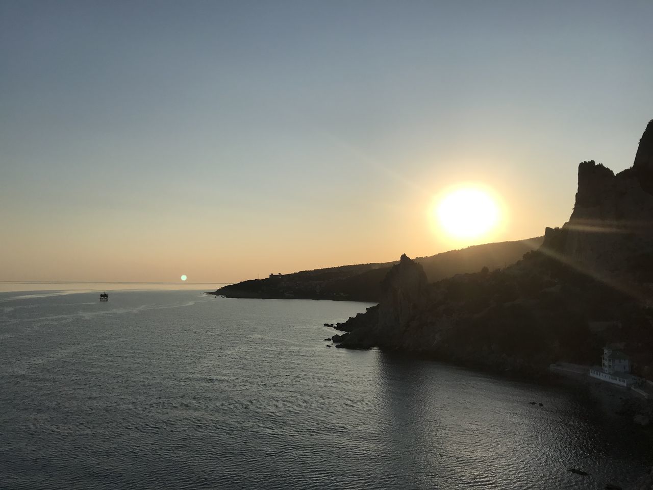 SCENIC VIEW OF SEA DURING SUNSET