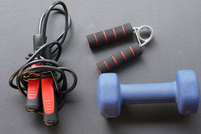 Close-up of exercise equipments