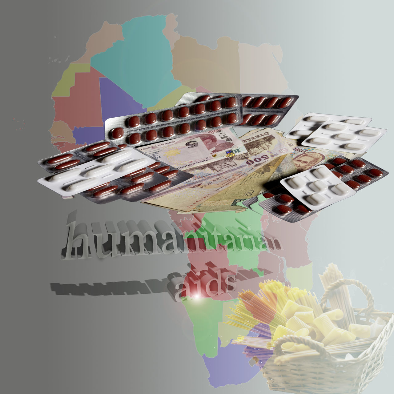 HIGH ANGLE VIEW OF MULTI COLORED UMBRELLAS ON TABLE