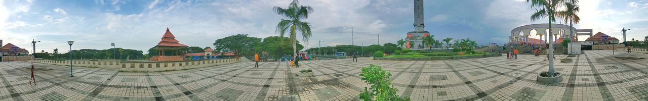 Panoramic view of buildings against sky