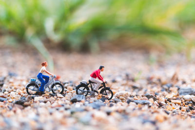 Close-up of toy car on land