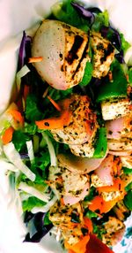 Close-up of fresh salad in plate