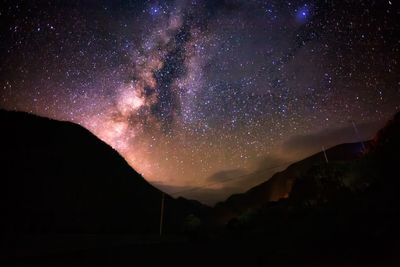 Low angle view of star field against star field