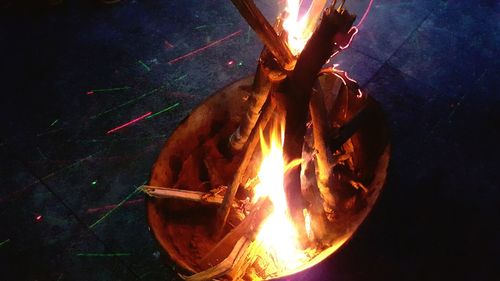 Close-up of bonfire