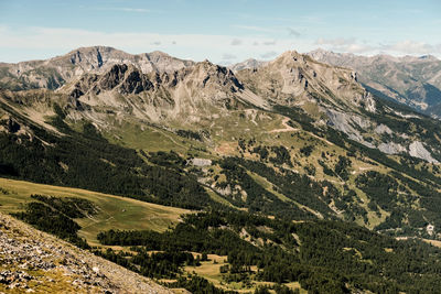 Scenic view of mountains against sky