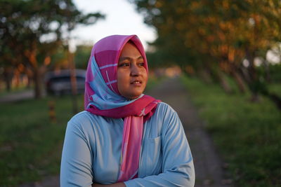 Indonesian women enjoying the sunset