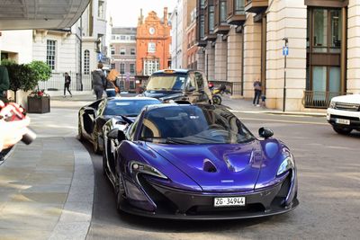 Cars on city street